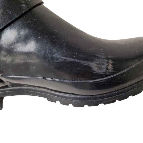 Sperry Topsider Falcon Sz 9 Black Rubber‎ Waterproof Buckle Pull On Rain Boots - Picture 9 of 16